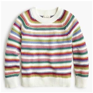✨NWT✨ J. CREW x The Reeds NWT Twist On Rainbow Stripe Sweater Ivory Multi XS